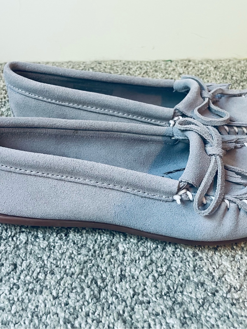 Minnetonka Women's Kitty Purple Gray Suede Moccasin Loafer NWOT - Picture 3 of 8